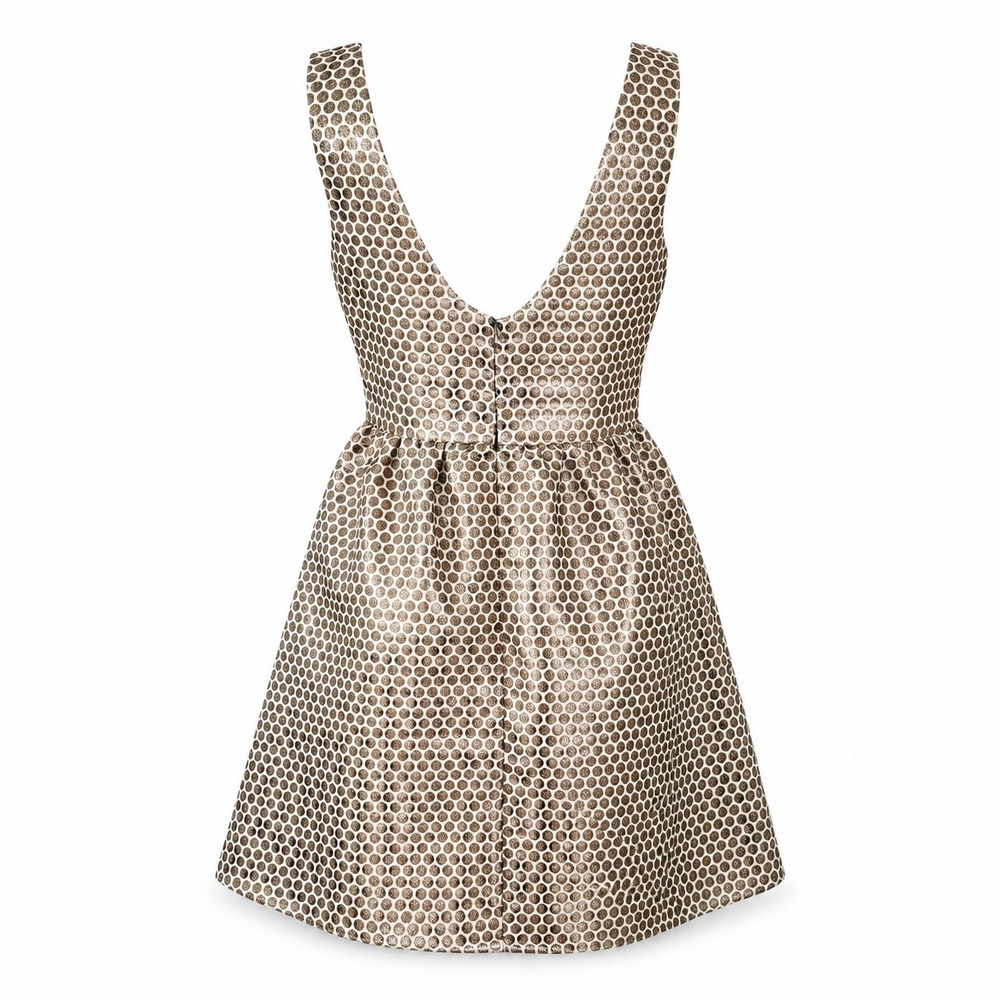 NWT Esley Anthologie Gold Dot Fit Flare Dress Sleeveless Cocktail Coquette Sz S - Picture 10 of 14